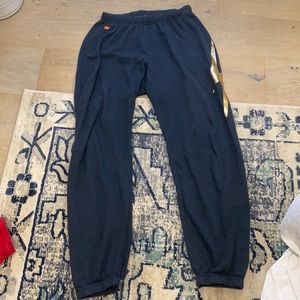 Aviator Nation sweatpants with gold lightning bold
